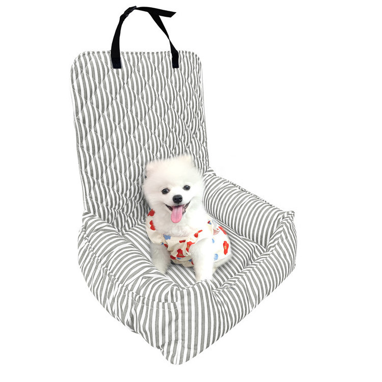 Portable Luxury Soft Pet Dog Car Front Booster Seat Travel Carrier Bed Soft with Storage Pockets for Car