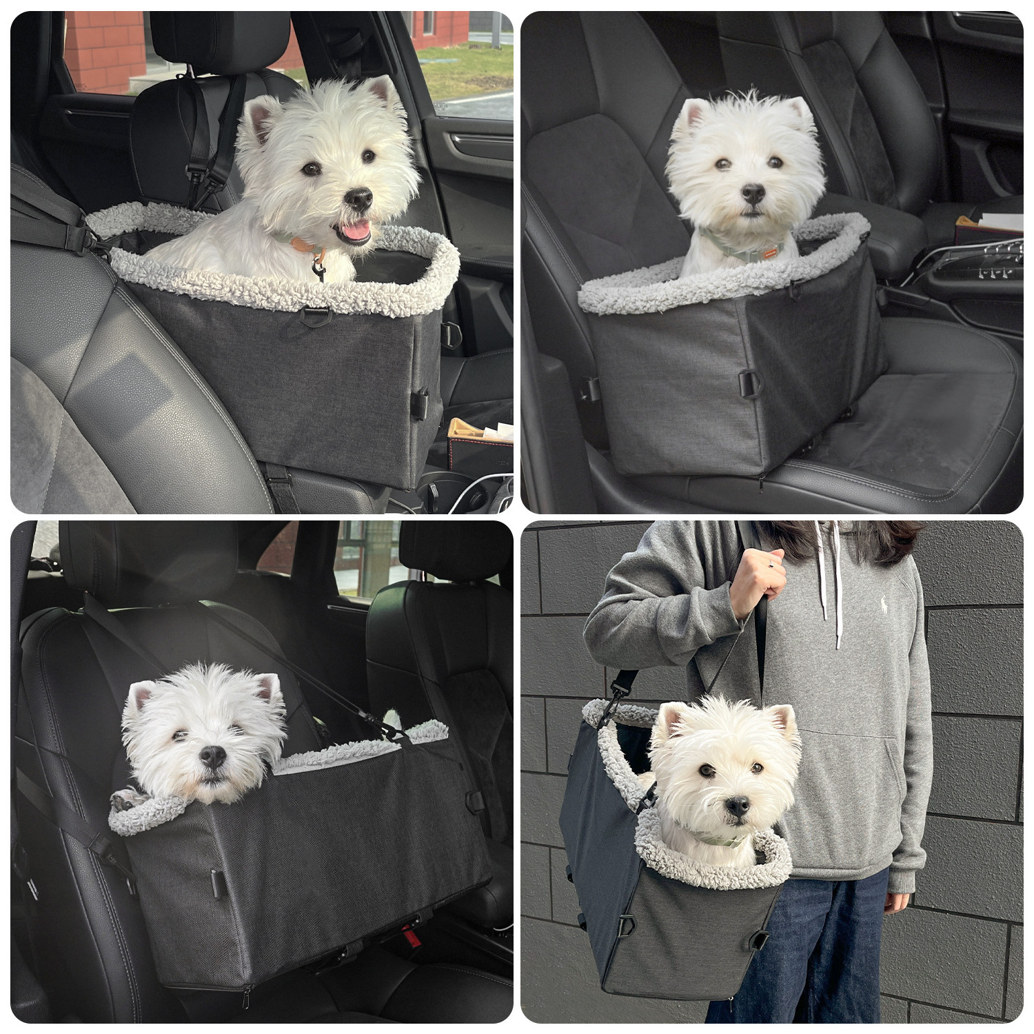 GeerDuo Pet Manufacturer Custom Logo Stable Center Console Pet Dog Travel Car Booster Seat Bed