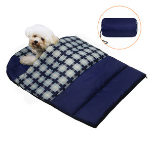 Portable Washable Warm Packable Dog Sleeping Bag Bed Mat with Storage Bag for Indoor and Outdoor Travel Camping Hiking