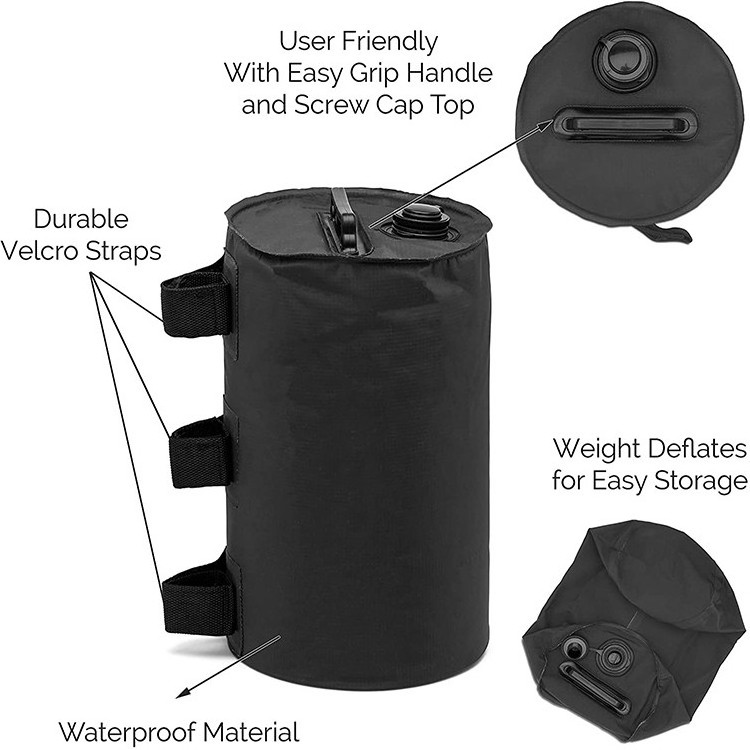 Mydays Tech Large Capacity Stability Leakproof Design Black Heavy Duty Water Weights Bag for Pop Up Canopy Canopies Tent Gazebo