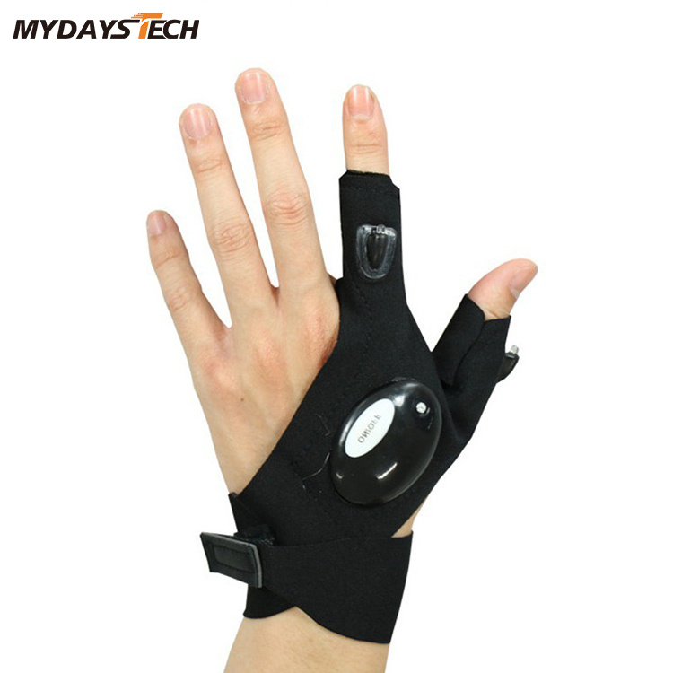 Mydays Tech Unique Gifts Comfortable Material Free Size Portable LED Flashlight Gloves for Camping Fishing Car Repairing Hiking