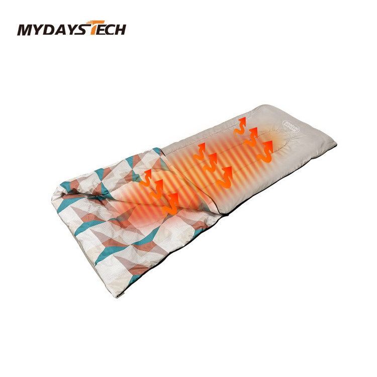 Mydays Tech Waterproof Breathable 3 Adjustable Heating Levels Envelope Type Heated Sleeping Bag for Camping Backpacking Hiking