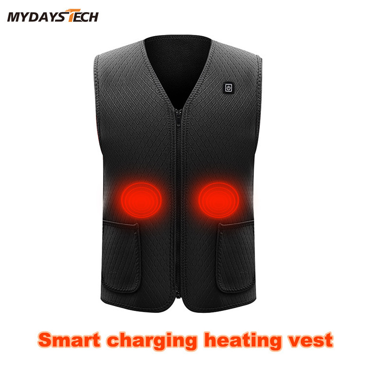 Mydays Tech USB Charging 7 Heating Zones 3 Temperature Levels Machine Washable Smart Heated Vest for Men Women