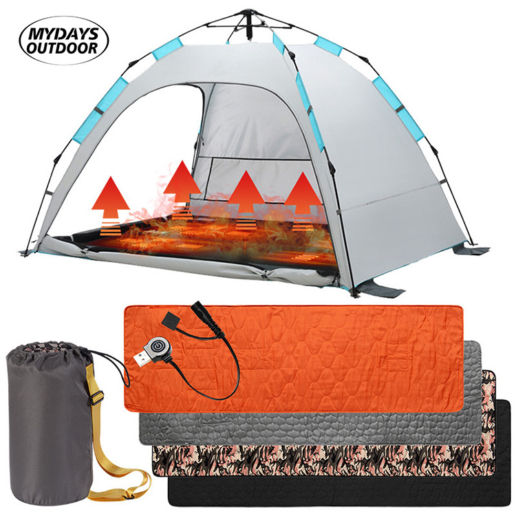 Mydays Tech Machine Washable Portable Electric Multi USB Power Supported Heated Sleeping Bag Pad for Backpacking Camping Hiking