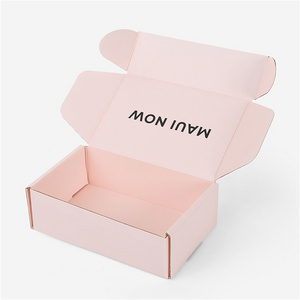 Custom Eco Friendly Color Printing Corrugated Mailing Carton Pink Paper Packaging Shipping Box