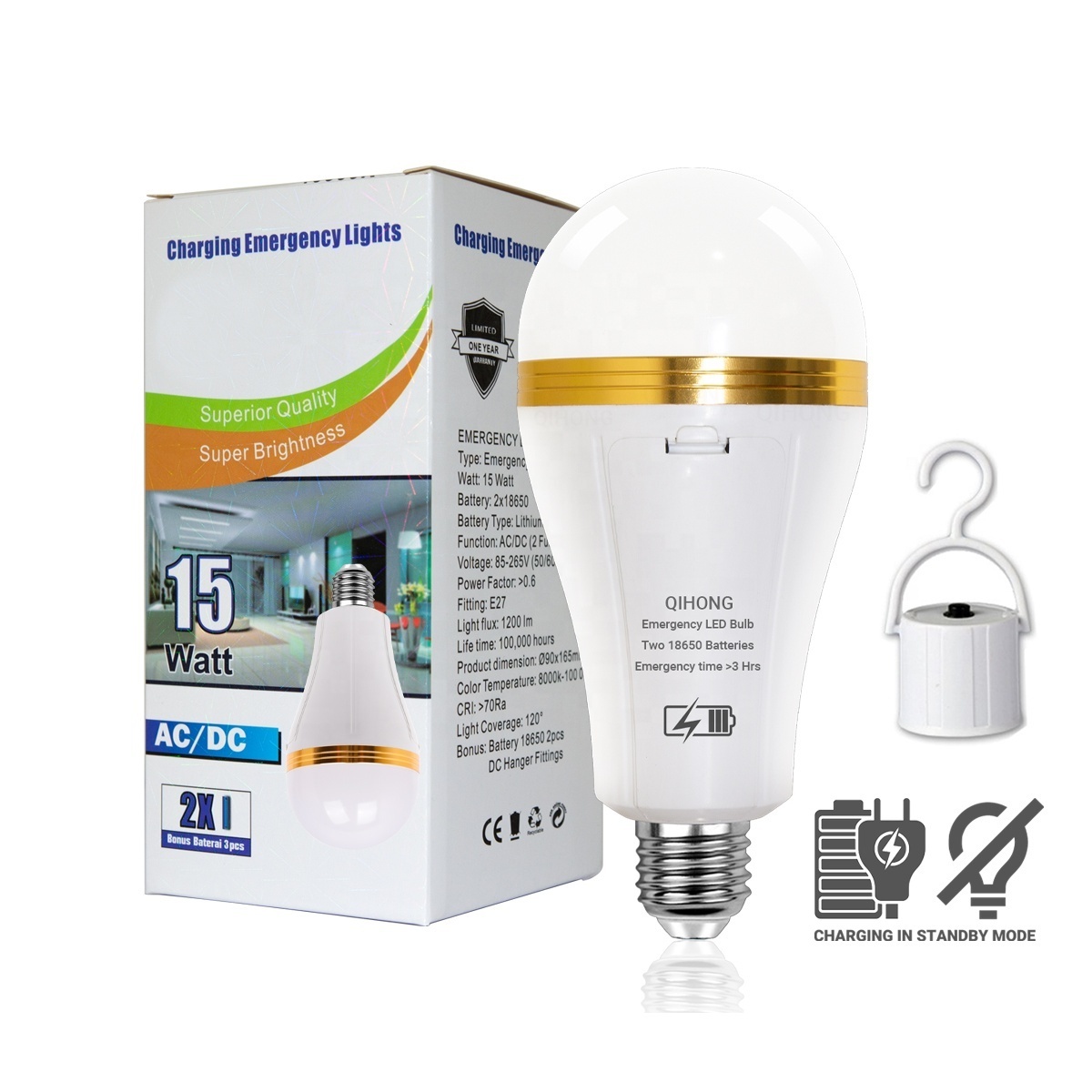 LED Charging Bombillo Bulbs Led Rechargeable Emergency Led Light Bulbs with Wall Switch Control Smart LED Bulbs E27  B22 15W 12W