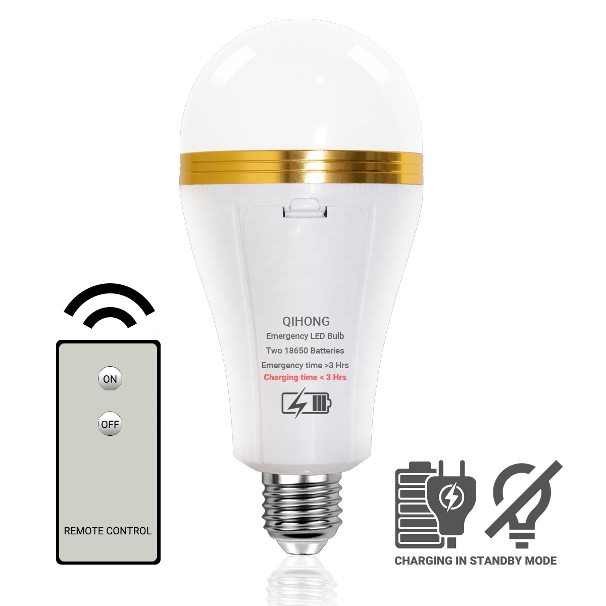 Keehome New Remote Control Rechargeable Emergency LED Light Bulb with Battery Operated