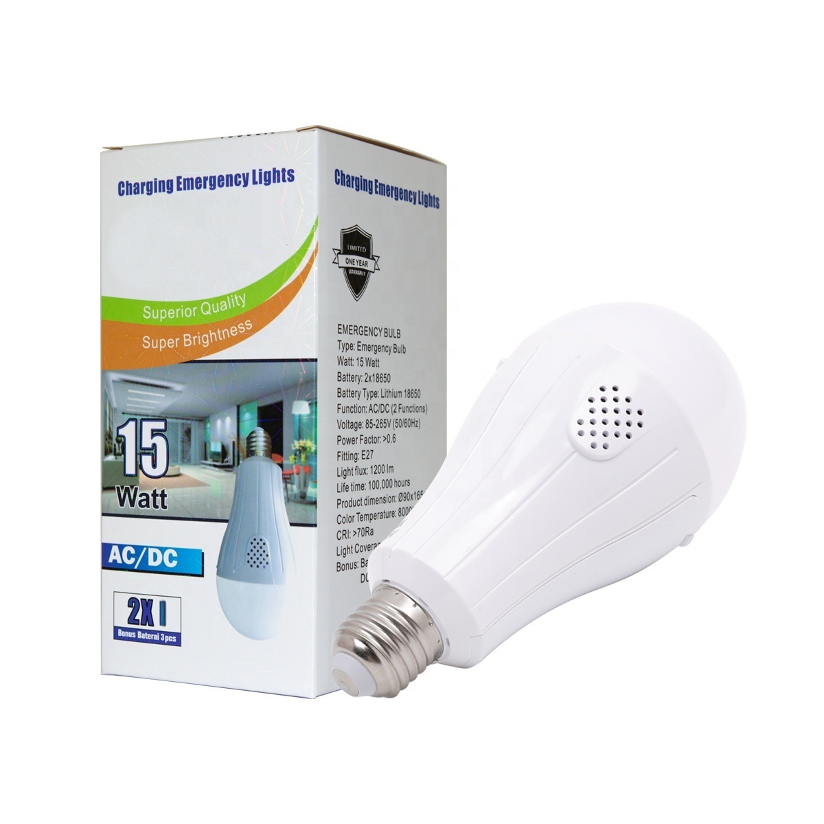 Rechargeable Led Bulbs Wholesale Lithium Battery Operated Ampoule  15Watt E26 E27 B22 Emergency A19 Led Bulbs