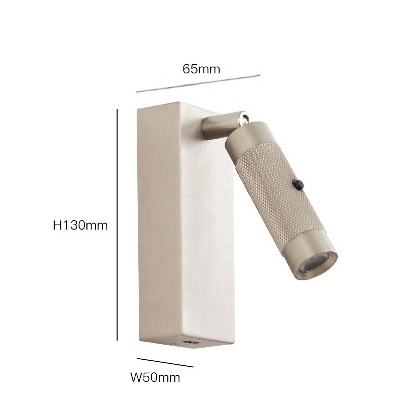 Keehome  2024 New Design Decorate Wall Sconce Bedroom Led Reading Wall Light With USB Charging Interface Surface Wall Mounted