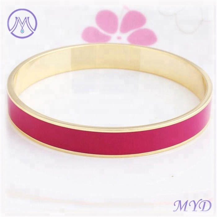 ladies stainless steel pure color hard enamel bangle 10mm wide CLOISONNE bracelet