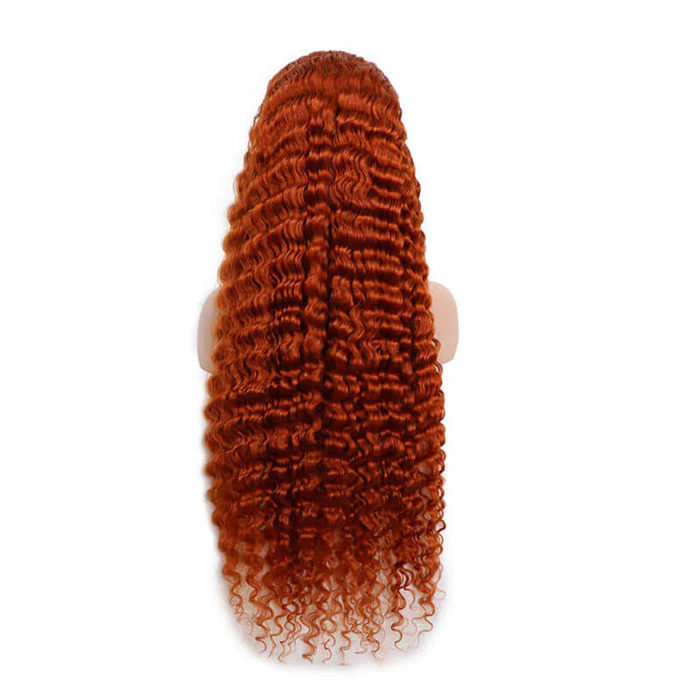 My Dream Hair Deep Wave 13X4 Transparent Ginger Lace Frontal Wig Hot selling Human Hair Brazilian Virgin Lace Front Wig