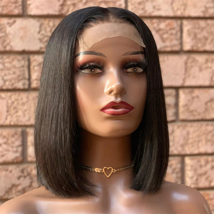 My Dream Hair 150% 4*4 Silk straight BOB style Human Hair Wig Pre-Plucked transparent Wholesale Brazilian Human Hair For Women