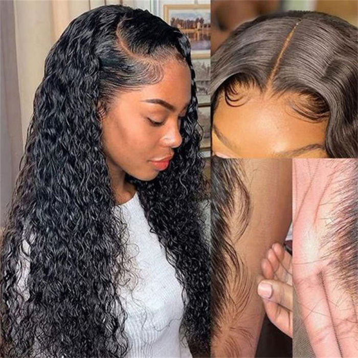 My Dream Hair Deep Wave 13X4 Transparent Lace Frontal Wig Hot selling Human Hair Brazilian Virgin Lace Front Wig