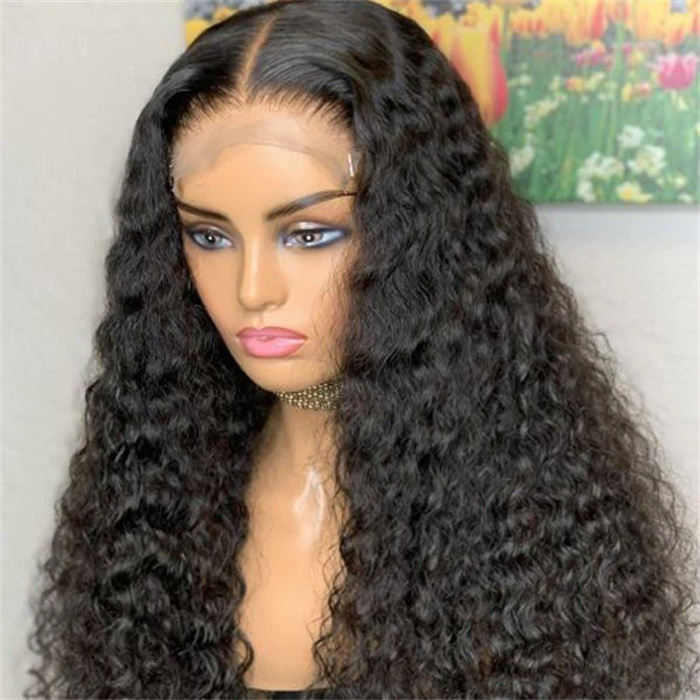 My Dream Hair Deep Wave 13X4 Transparent Lace Frontal Wig Hot selling Human Hair Brazilian Virgin Lace Front Wig