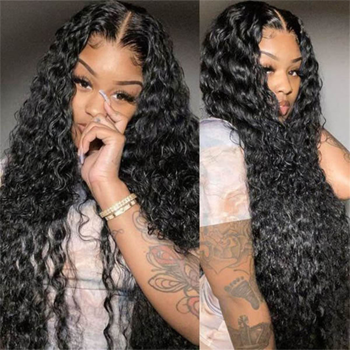 My Dream Hair Deep Wave 13X4 Transparent Lace Frontal Wig Hot selling Human Hair Brazilian Virgin Lace Front Wig