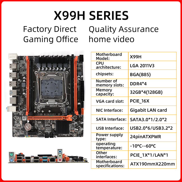 Tecmiyo X99 Lga2011-3 Motherboard Set Kit With Intel Xeon E5 2660v3 Cpu 16gb(2*8g) 3200mhz Ddr4 Desktop Memory M-atx Nvme M.2