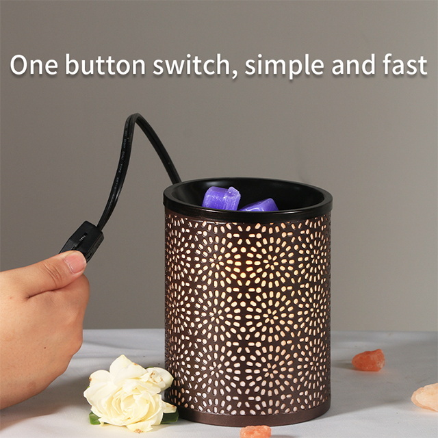 Wholesale Warm Aroma lamps Electronic Wax Melting Lamp Oil  Metal Wax Burners