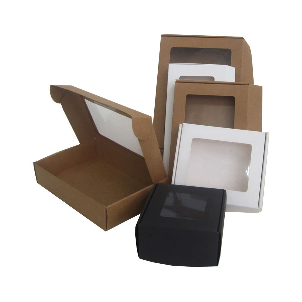 Big Gift Box For Packaging Brown Kraft Craft Rectangle Packing Cajas Carton Regalo Thin Custom Cardboard Box For Sales