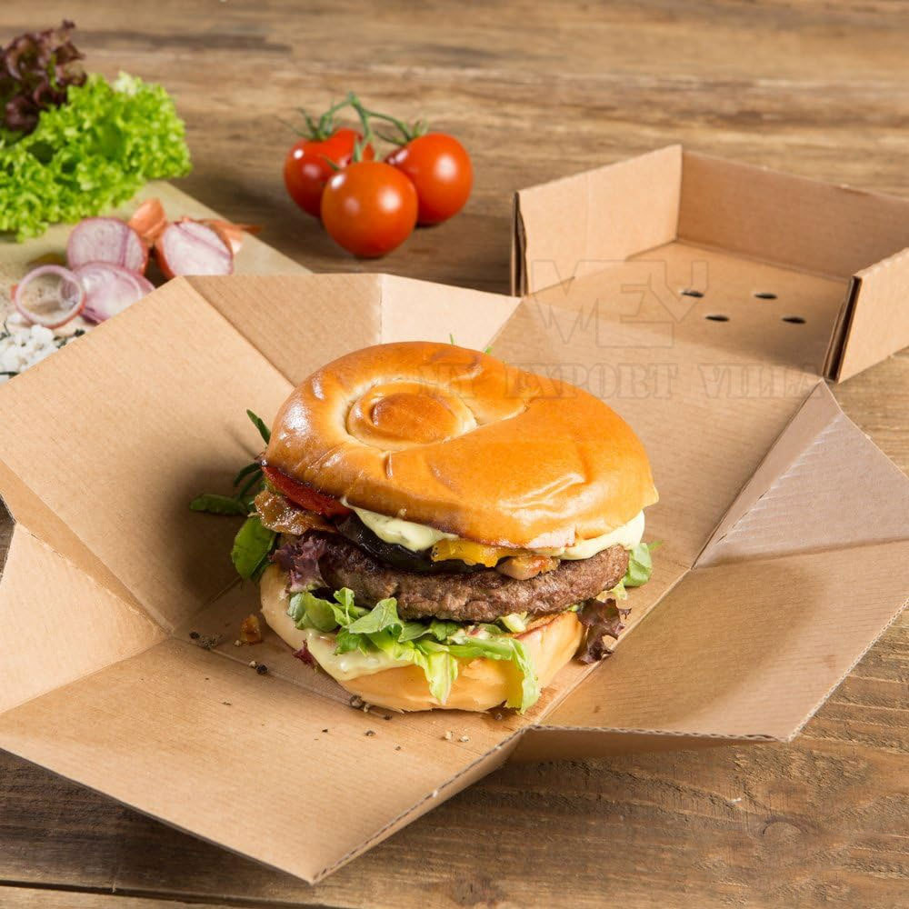 Eco Friendly Food Packaging Hamburger Box Wholesale Custom  Packaging Burger Box