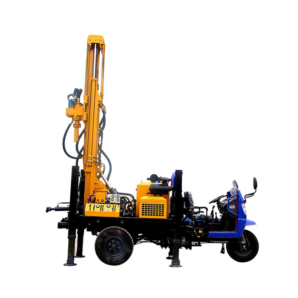 100m 200m portable water well drilling rig with wheels mounted for good price for sale