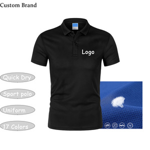 Custom Polo Shirt 100% Polyester Quick Dry Custom Logo Embroidered Sport Golf Work Uniform Unisex Polo Shirt