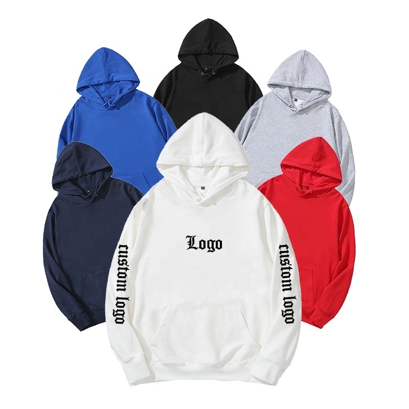 High Quality Unisex French Terry Hoodies 80 Cotton 20 Polyester Custom 3D Puff Print Hoodie Blank Men Hoodie