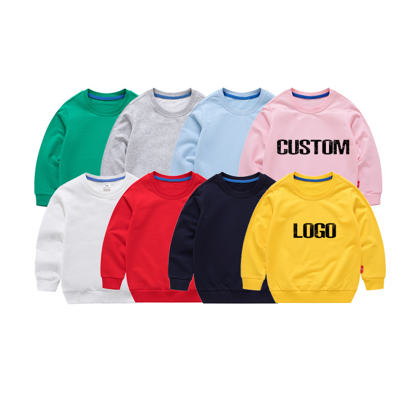 High Quality kids Clothing Plain Sweatshirt Toddler Baby Children Sweater Blank Pullover Crewneck Sweatshirt