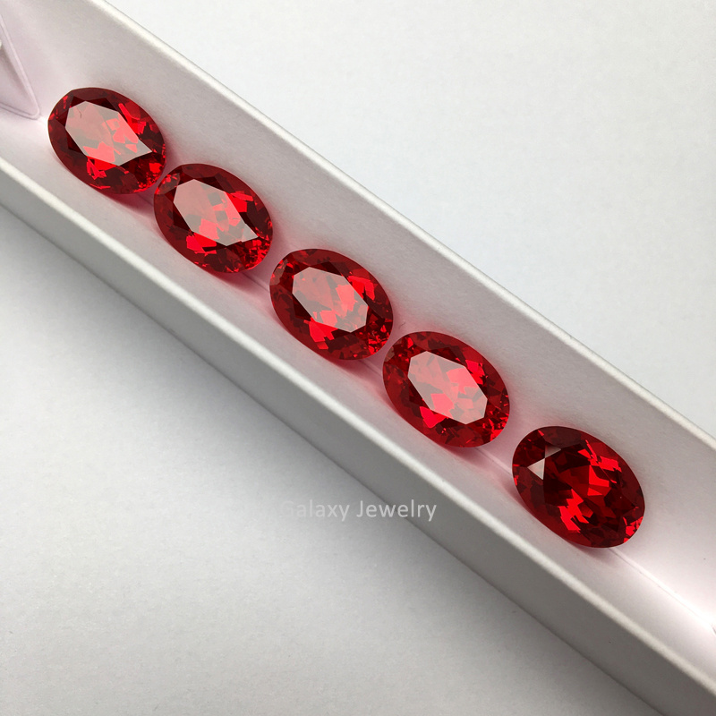 Top High Quality Loose Lab Grown Ruby Oval Shape Synthetic Stone Pigeon Blood Ruby Gemstone Price Per Gram For Jewelry Making