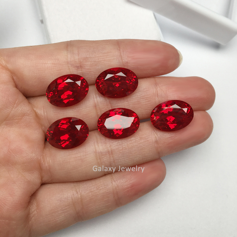 Top High Quality Loose Lab Grown Ruby Oval Shape Synthetic Stone Pigeon Blood Ruby Gemstone Price Per Gram For Jewelry Making