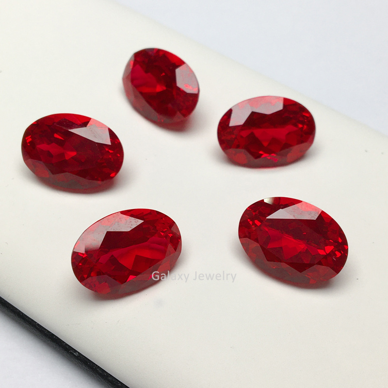 Top High Quality Loose Lab Grown Ruby Oval Shape Synthetic Stone Pigeon Blood Ruby Gemstone Price Per Gram For Jewelry Making