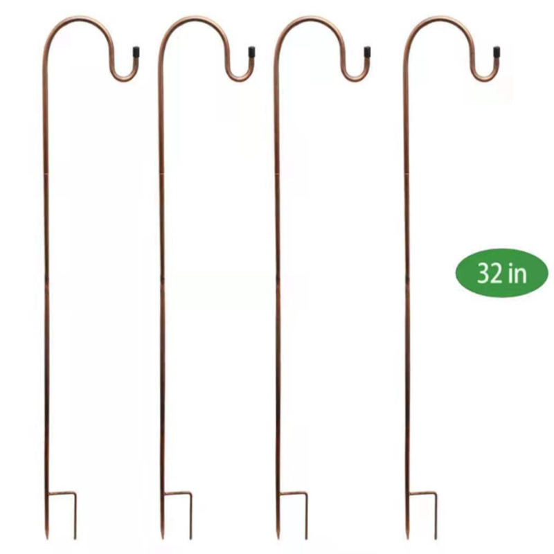 Black Shepherd Hook Bird Feeders Garden Planter Stakes for Bird Feeders