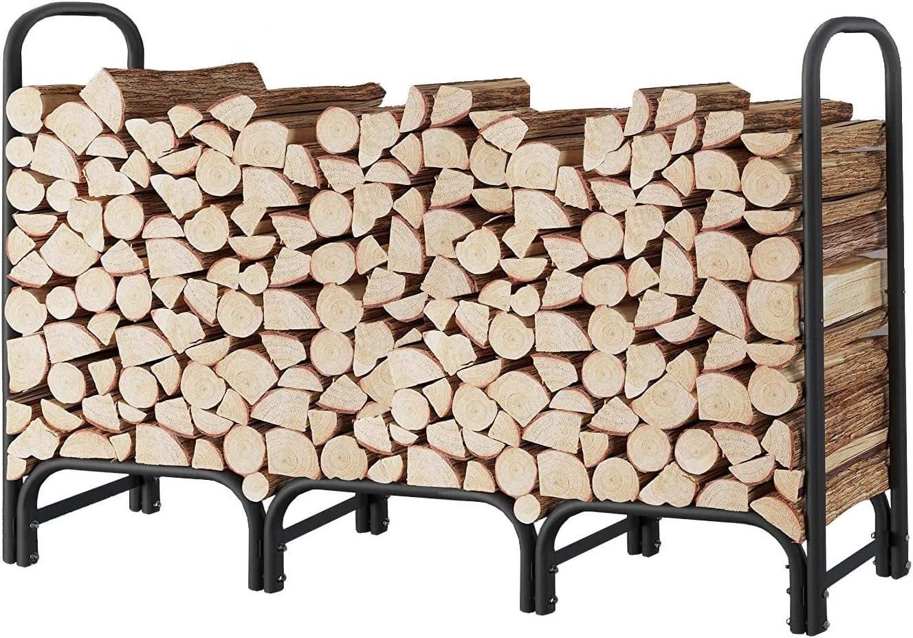 8ft Heavy Duty Indoor Outdoor Firewood Storage Log Rack