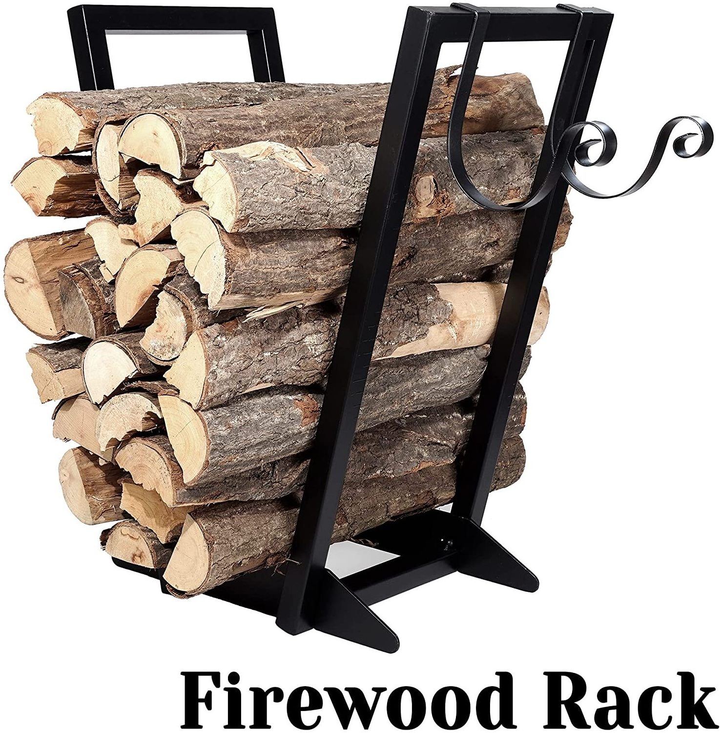 Firewood Holder Storage with Kindling Rack Heavy Duty Logs Holder Stand Fireplace Wood stacker