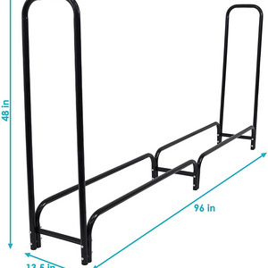 Outdoor 8 feet heavy duty firewood rack stand Fireplace Log Holder Firewood Log Storage Rack Bracket