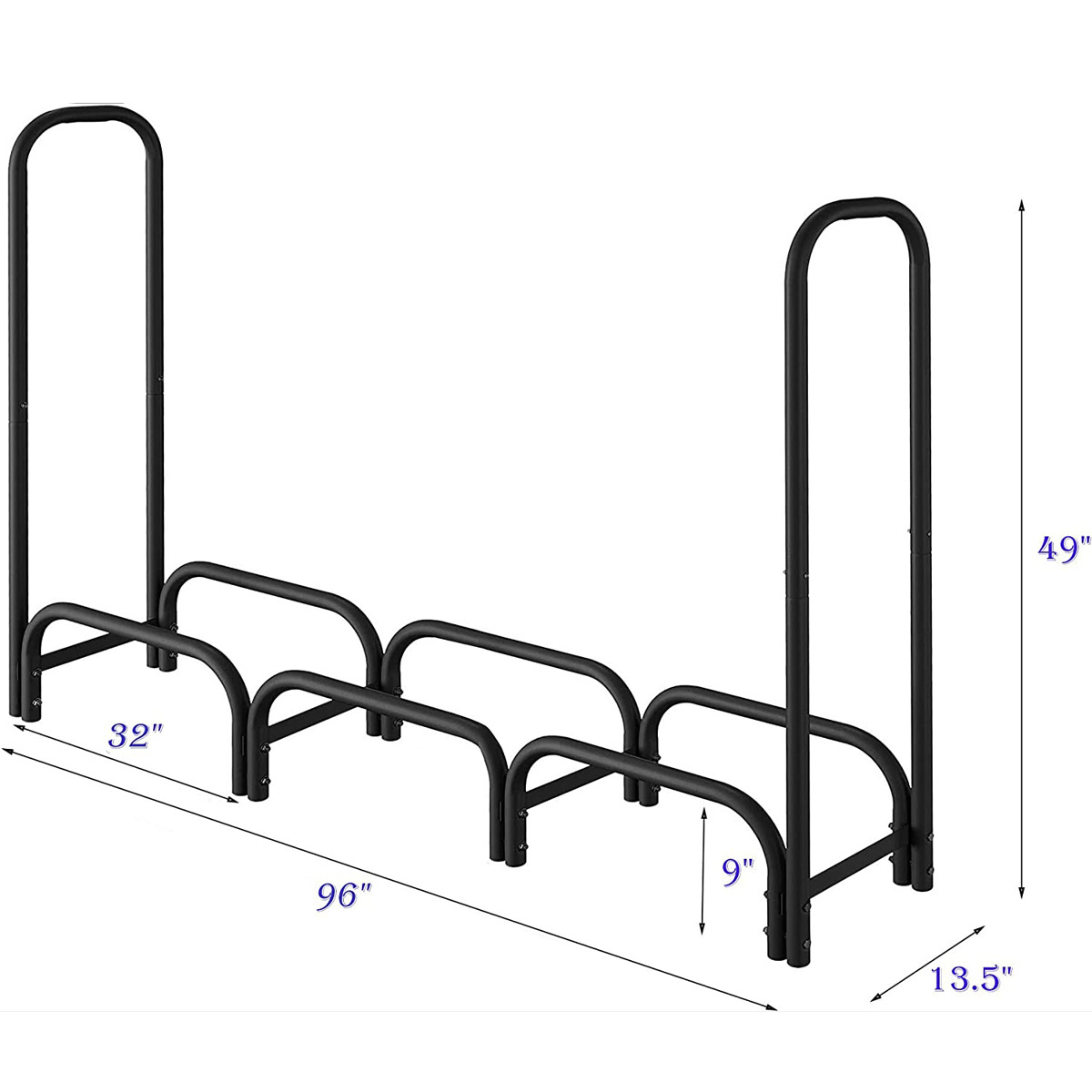 8ft Heavy Duty Indoor Outdoor Firewood Storage Log Rack