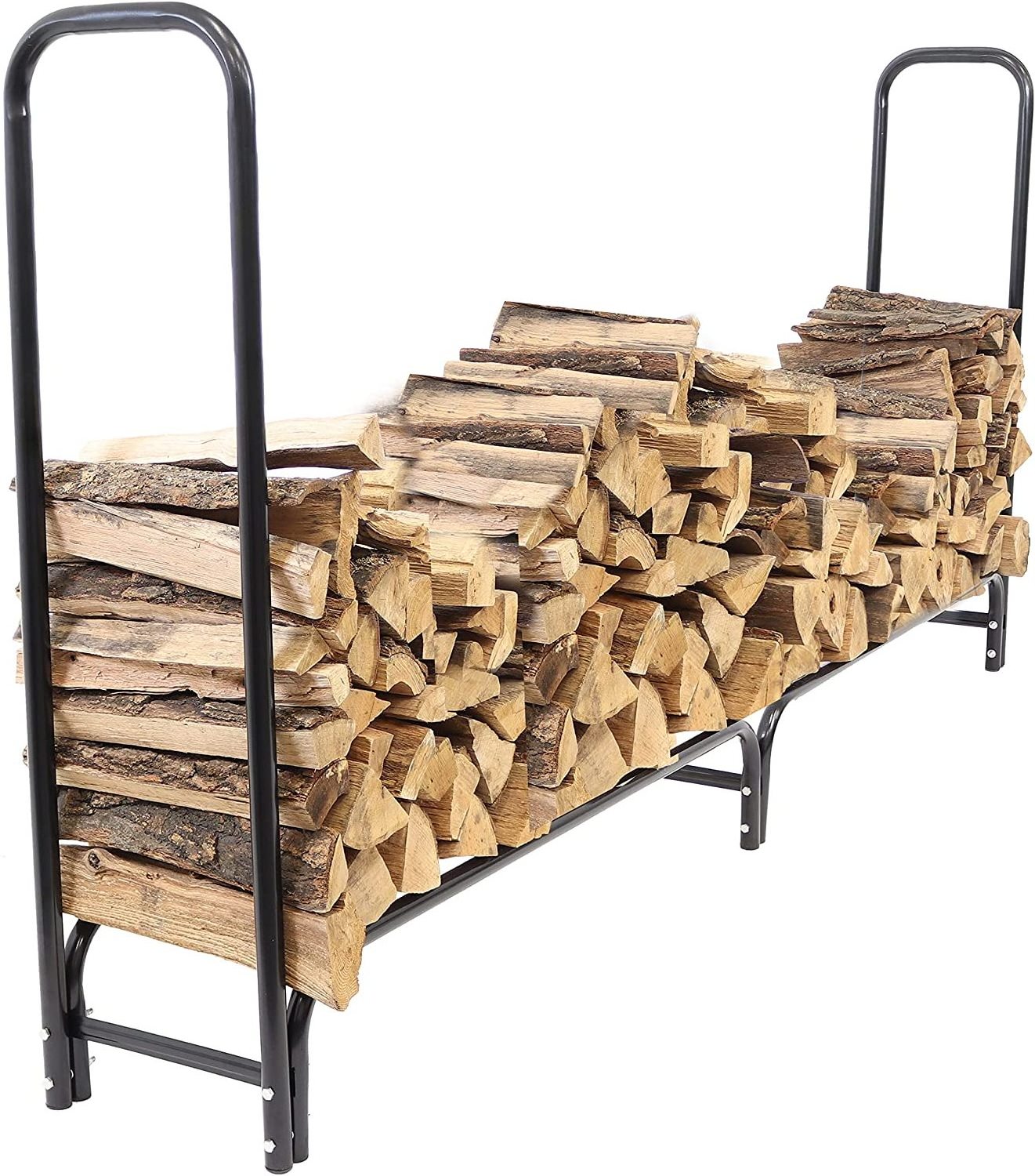 Outdoor 8 feet heavy duty firewood rack stand Fireplace Log Holder Firewood Log Storage Rack Bracket