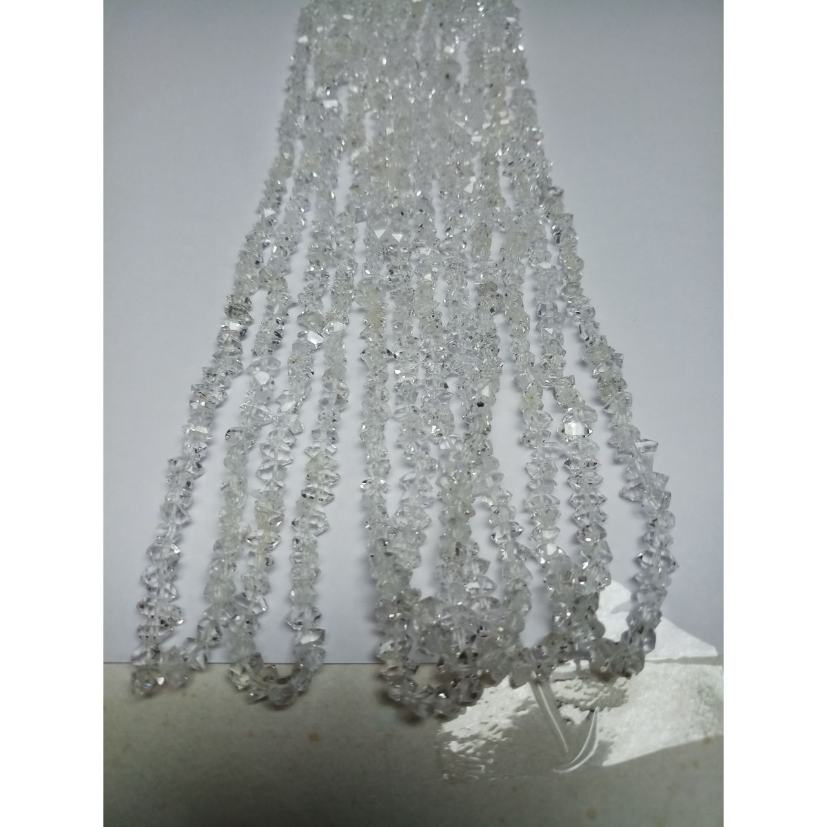 3mm to 5mm natural herkimer crystal quartz Rough Anklets Chips Chunks Uncut Nuggets Beads Wholesale Price New Arrival 16 Inch