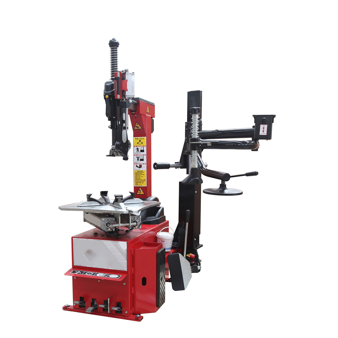 Motorcycle tire raking machine Tire changing machine Swing Arm wheel changer Touchless Tyre changer machine