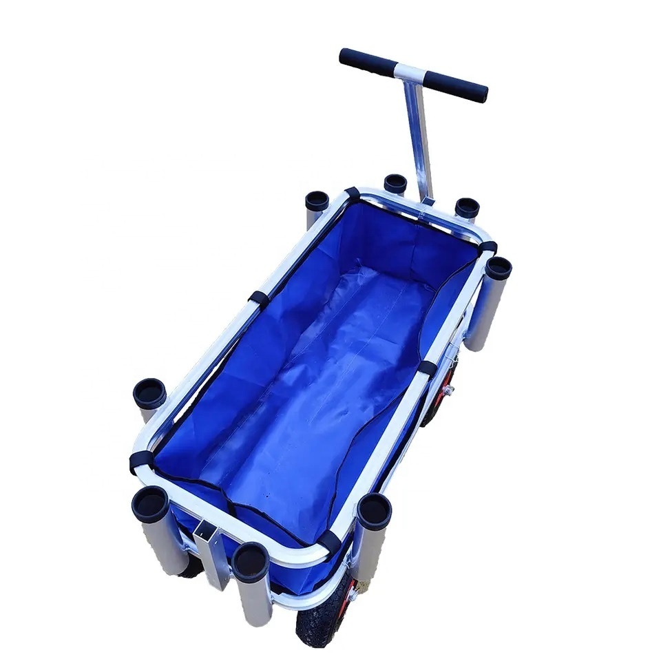 Heavy Duty Aluminum 4 Wheel all Terrain Hand Truck Balloon Wheel Beach Fishing Wagon Cart