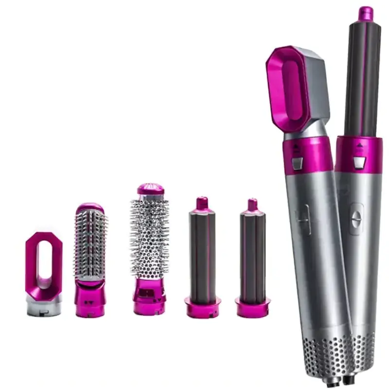 2023Popular Rotating Curling Iron With Clips Alure Three Barrel Curling Iron Wand Purple Curling Irons