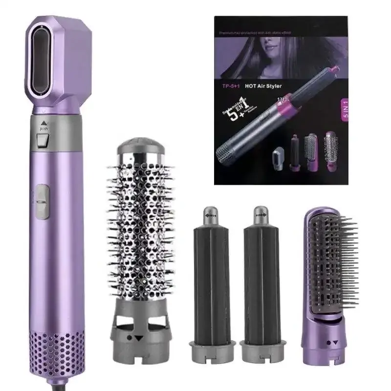 2023Popular Rotating Curling Iron With Clips Alure Three Barrel Curling Iron Wand Purple Curling Irons