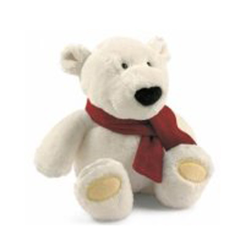 Red scarf with logo popular Christmas gift plush polar bear