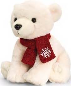 Red scarf with logo popular Christmas gift plush polar bear