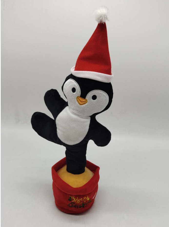 Customized Red hat  Hip Hop Penguin Christmas Singing Penguin plush toys