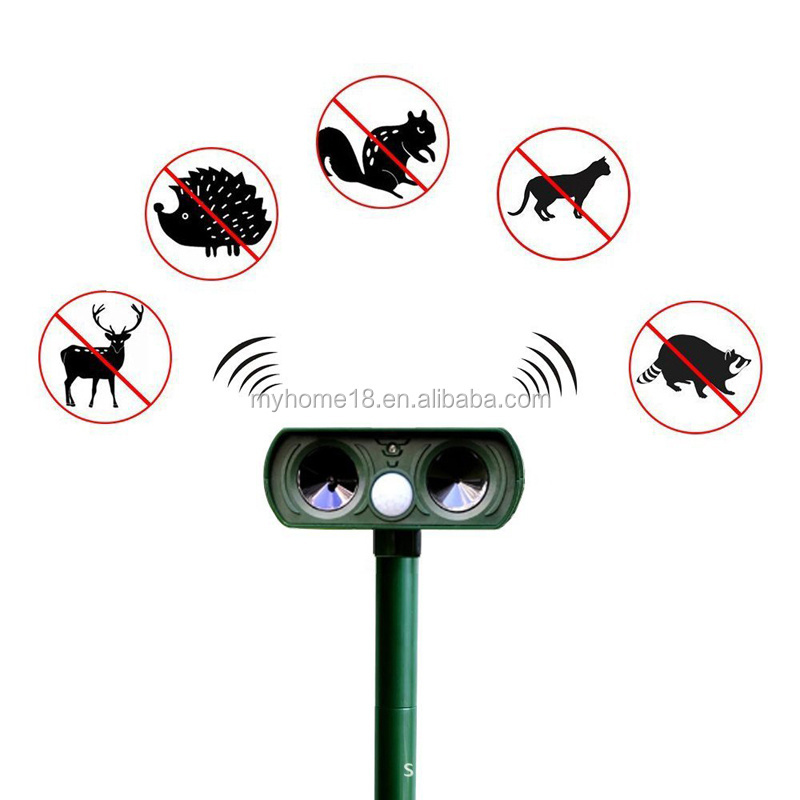 2024 Wholesale Outdoor motion sensor ultrasonic owl animal repellent devices cat dog solar scarer pest repeller