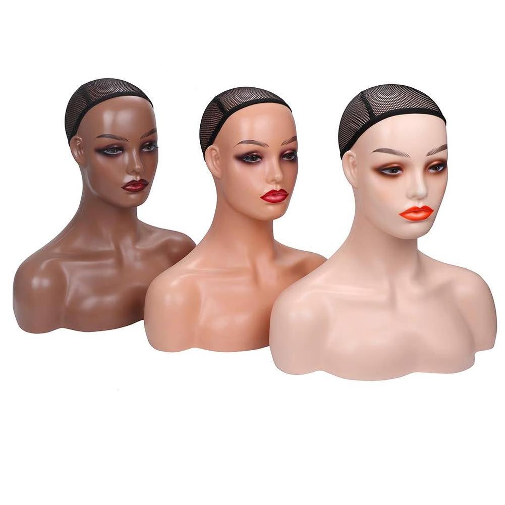 Cheap Price PVC Mannequin Head realistic mannequin Upper-Body head for wigs display stand