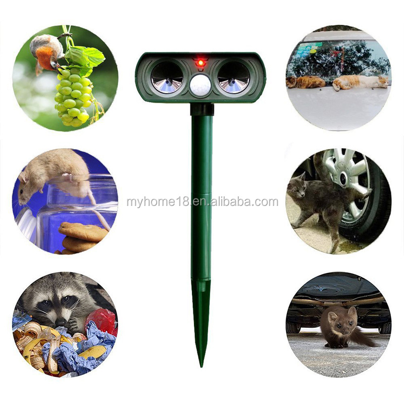 2024 Wholesale Outdoor motion sensor ultrasonic owl animal repellent devices cat dog solar scarer pest repeller