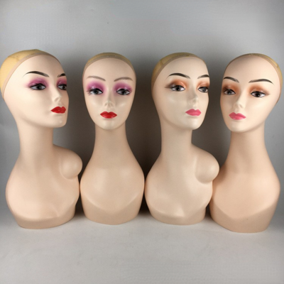 Realistic Female Mannequin Head Shoulder For Wigs Beauty Accessories Display Model Wig Head