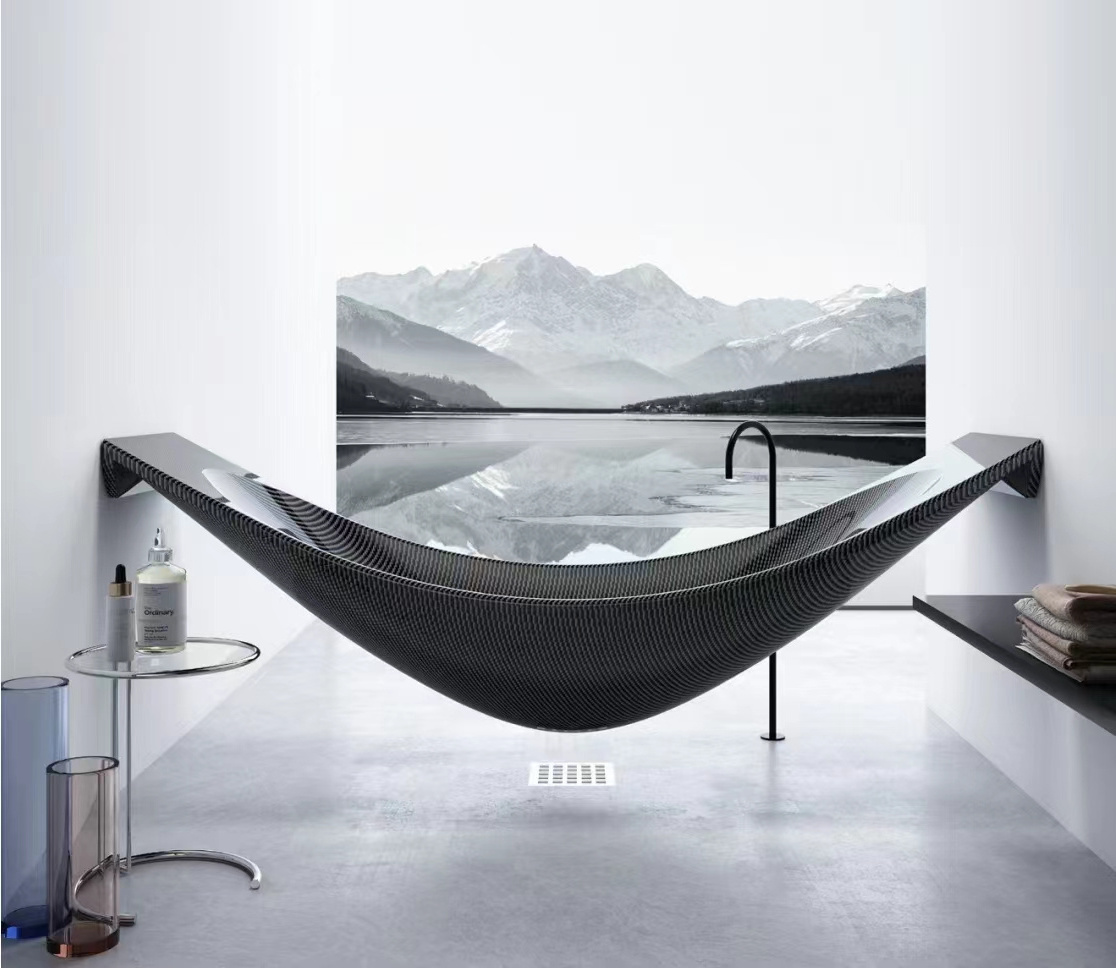 MY HOME Suspended bathtub family hotel homestay internet celebrity acrylic suspended hammock bathtub double large bathtub