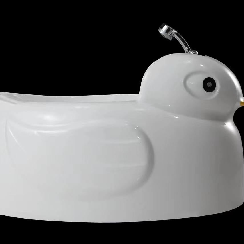 professional yellow duck  cartoon pet and baby spa bath air bubble tub with shower car pet and baby  bathtub